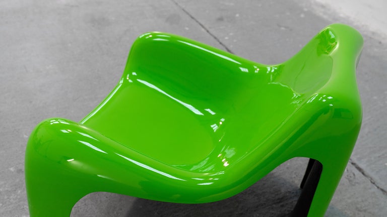 2xOrganic Lounge Chair by Luigi Colani Green Fiberglass, 1968 by Heinz Essmann For Sale 13