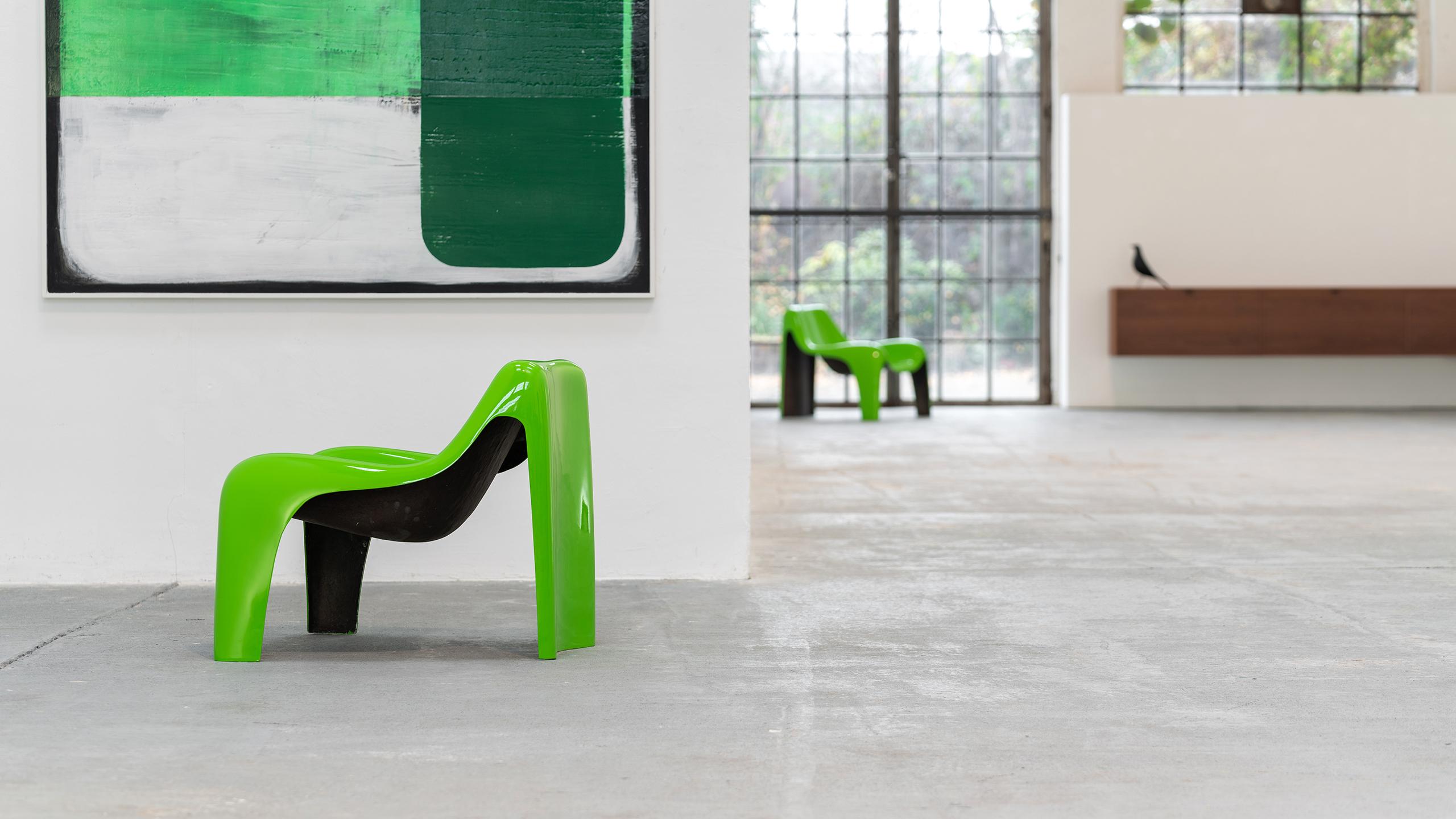 Organic Lounge Chair Luigi Colani Green Fiberglass 1968 Space Age Mid Century  In Good Condition For Sale In Munster, NRW