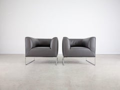 2x Original COR Mell Sessel Leder grau anthrazit Design lounge