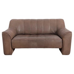 2x Original de Sede DS44 Zweisitzer Büffelleder Sofa Couch braun