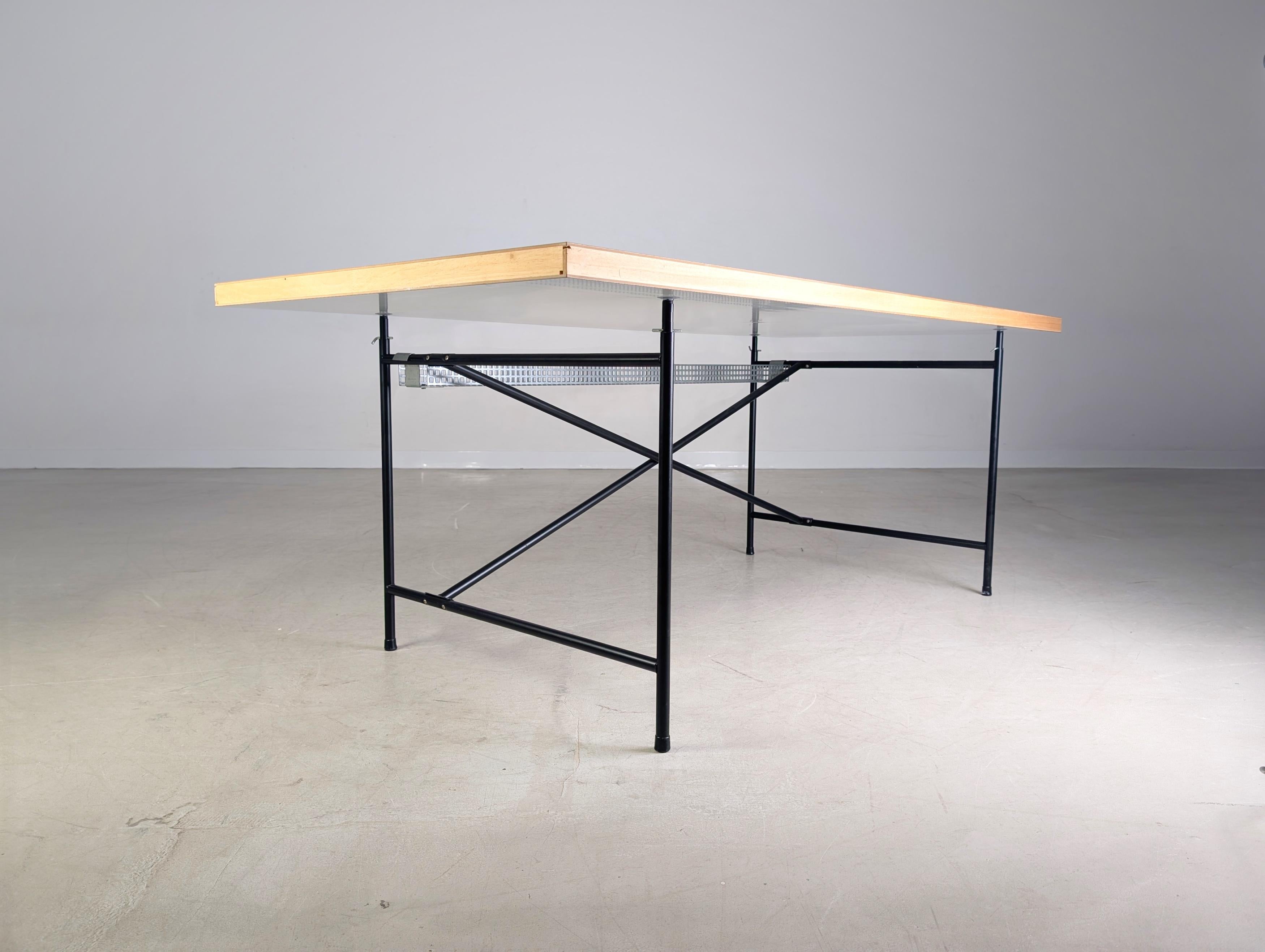 Metal 2x Original Egon Eiermann Schreibtisch Richard Lampert 195x90cm For Sale