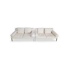 2x Original Flexform Sofa Leder beige Couch Antonio Citterio