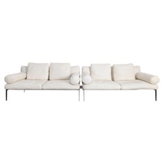 2x Original Flexform Sofa Leder beige Couch Antonio Citterio