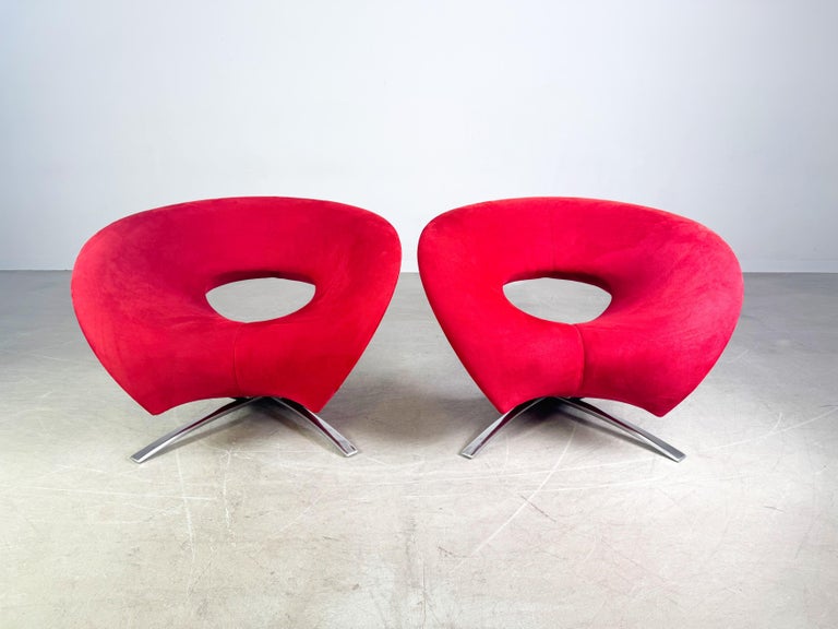 2x Original Fora Form Loop Sessel Johan Verde rot samt Design chair For Sale at 1stDibs