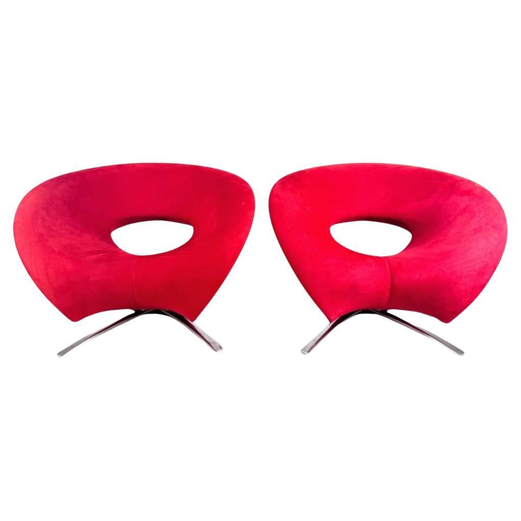 2x Sedia originale Fora Form Looping Johan Verde rot samt Design in vendita