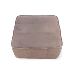 2 otomanas Hocker de Sede originales de mediados de siglo, de piel de búfalo marrón2
