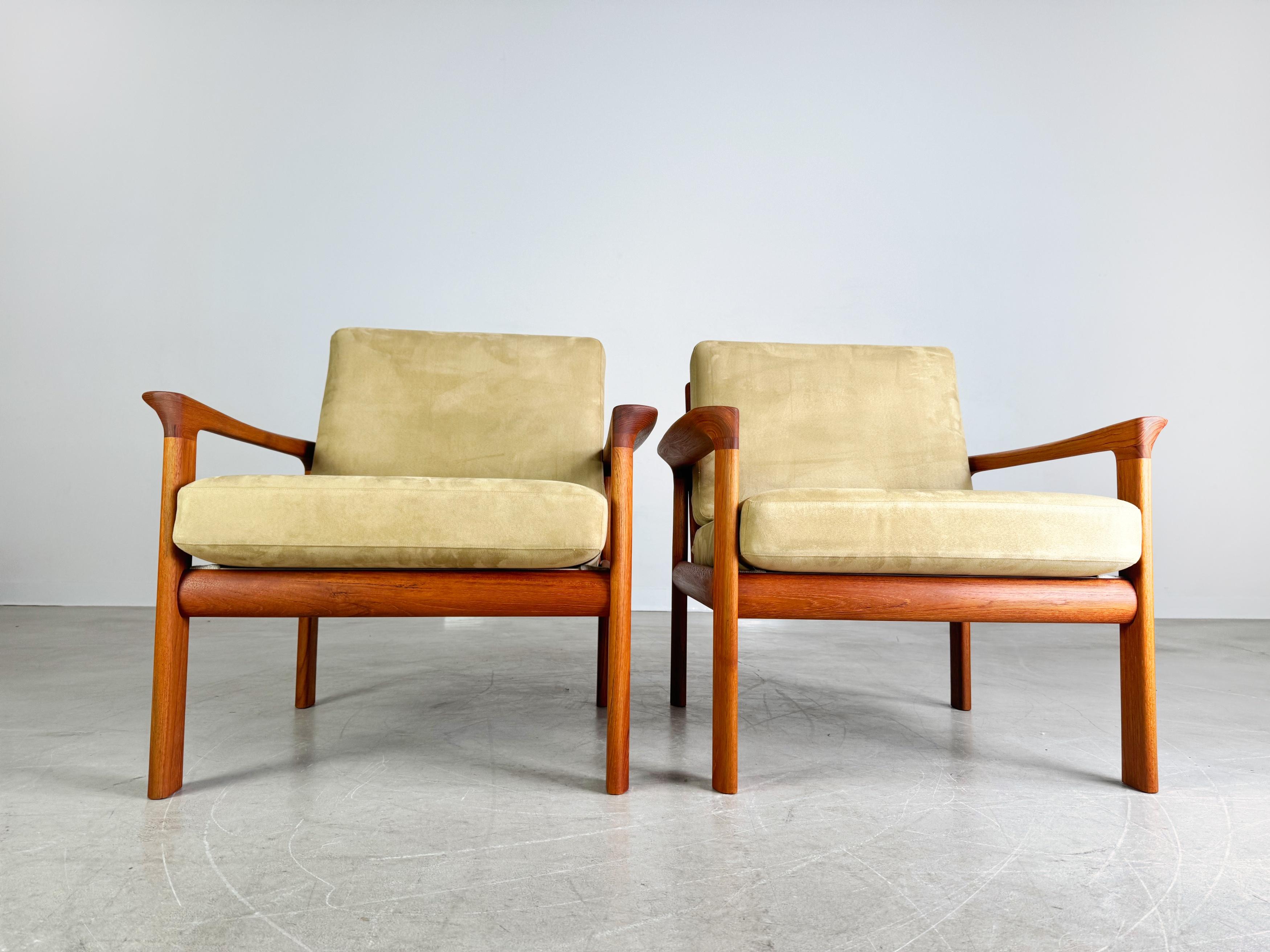 Mid-Century moderno 2x Divano originale Midcentury Sven Ellekär Komfort Teak anni '60