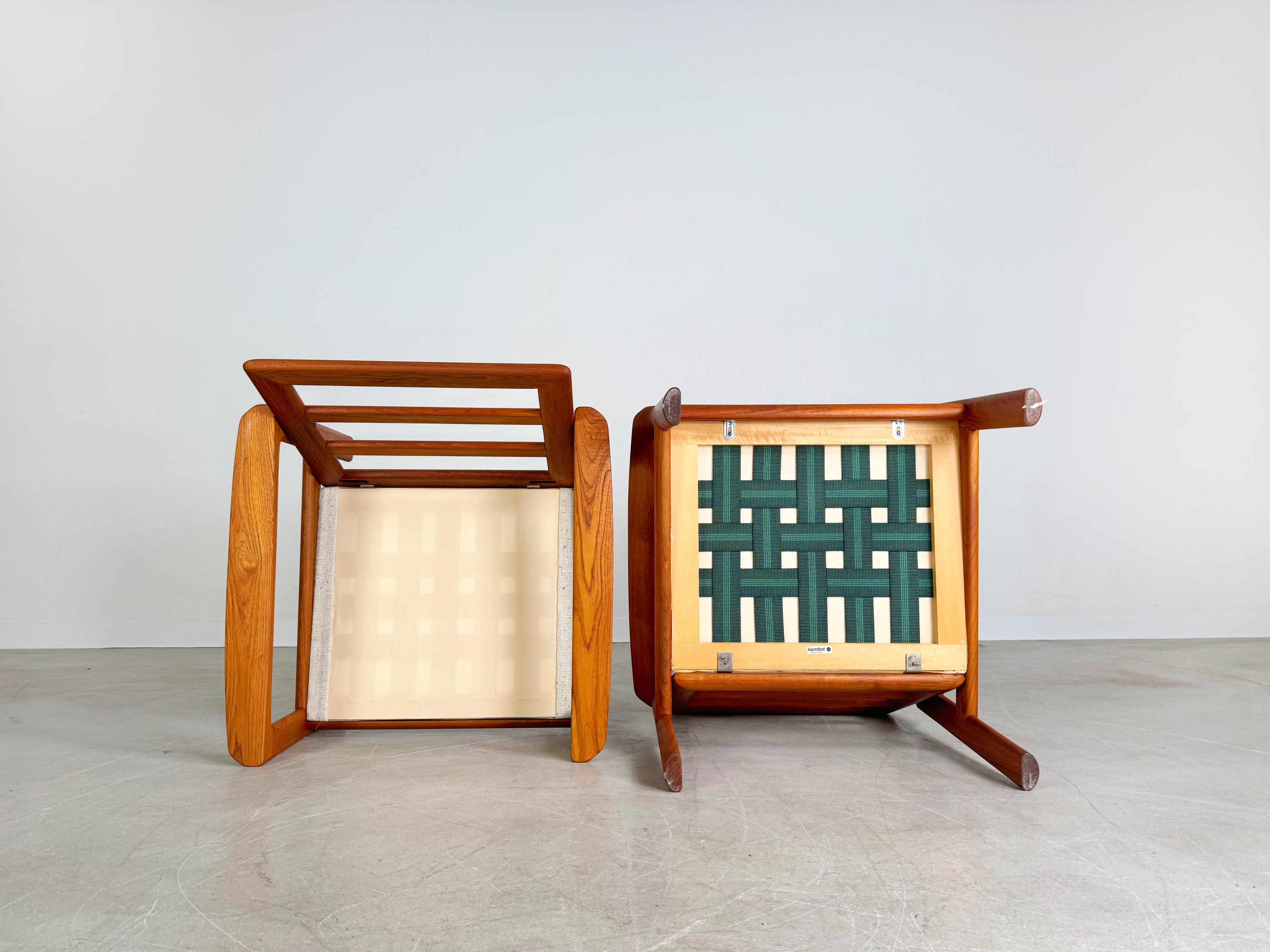 Tessuto 2x Divano originale Midcentury Sven Ellekär Komfort Teak anni '60