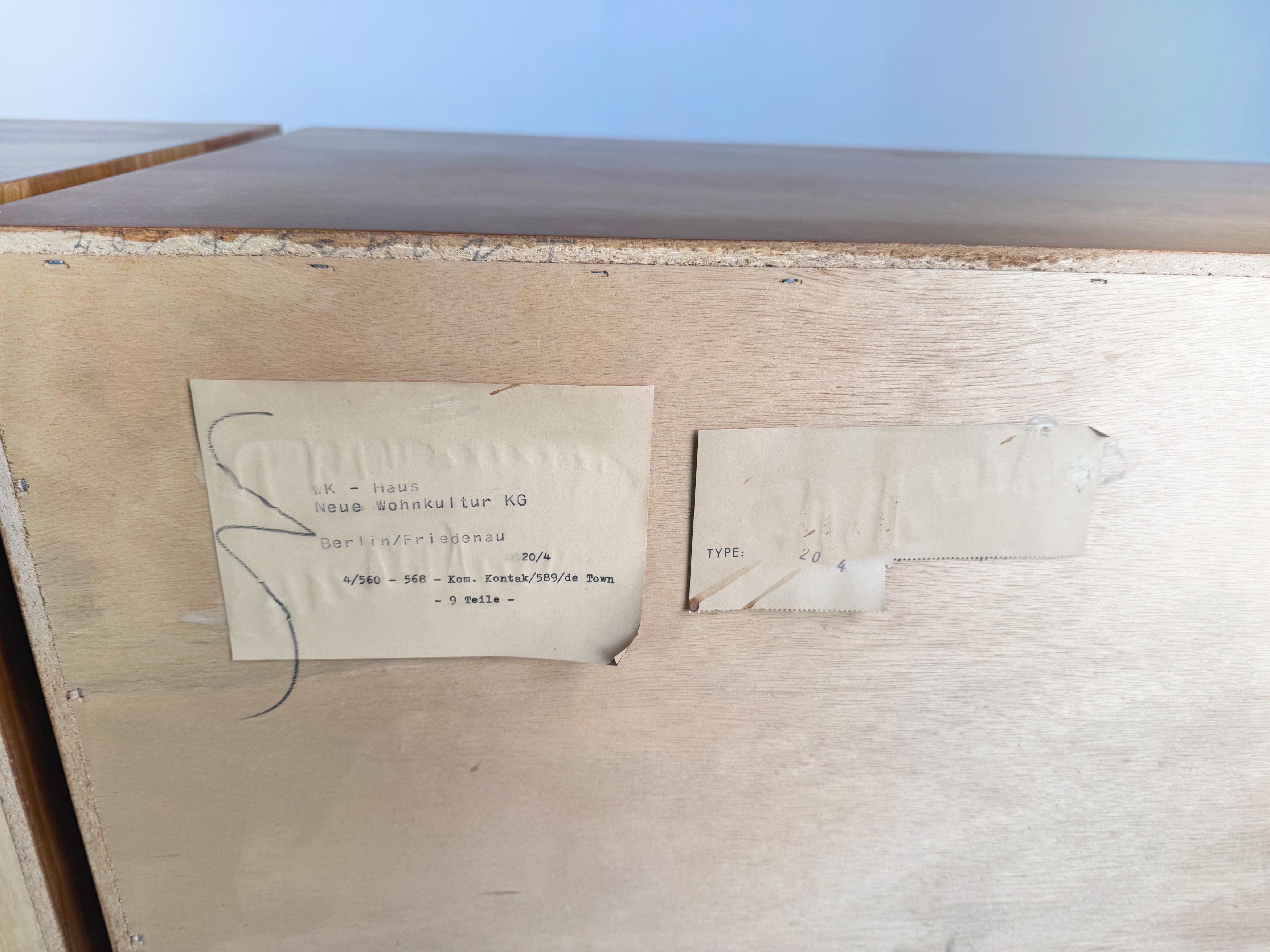 2x Original Midcentury Sideboard WK Möbel Kommode Nussbaum (Walnuss) im Angebot
