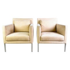 2x Original Walter Knoll Sessel Jason 391 Wildleder beige Design