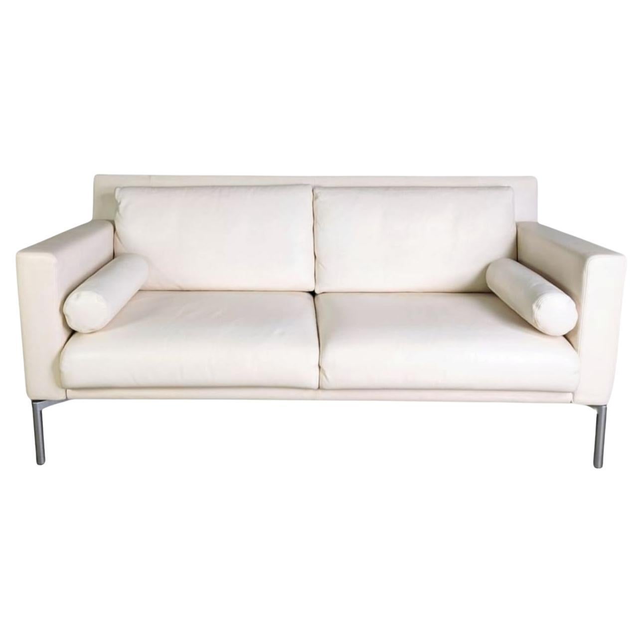 2x Divano originale Walter Knoll Zweisitzer Design Divano Jason Leder in vendita