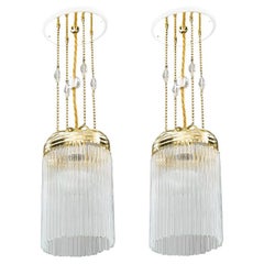 2x Oval Art Deco pendant vienna around 1920s