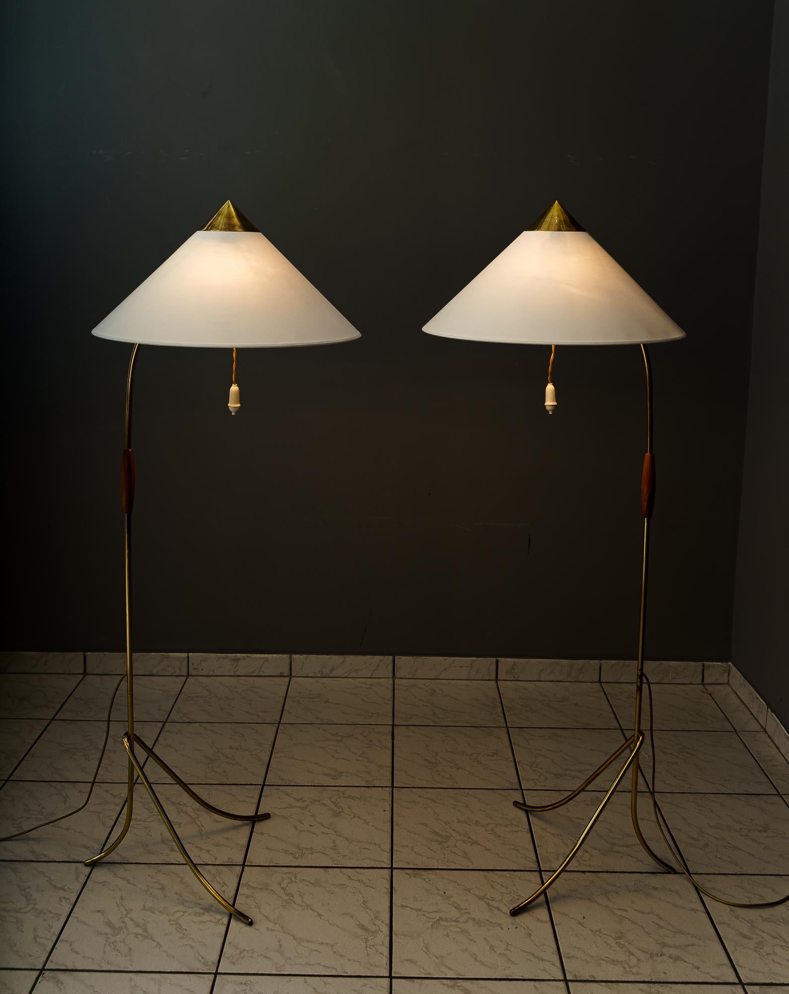 2x Rupert Nikoll Floor Lamps, Vienna, Around 1950s 7