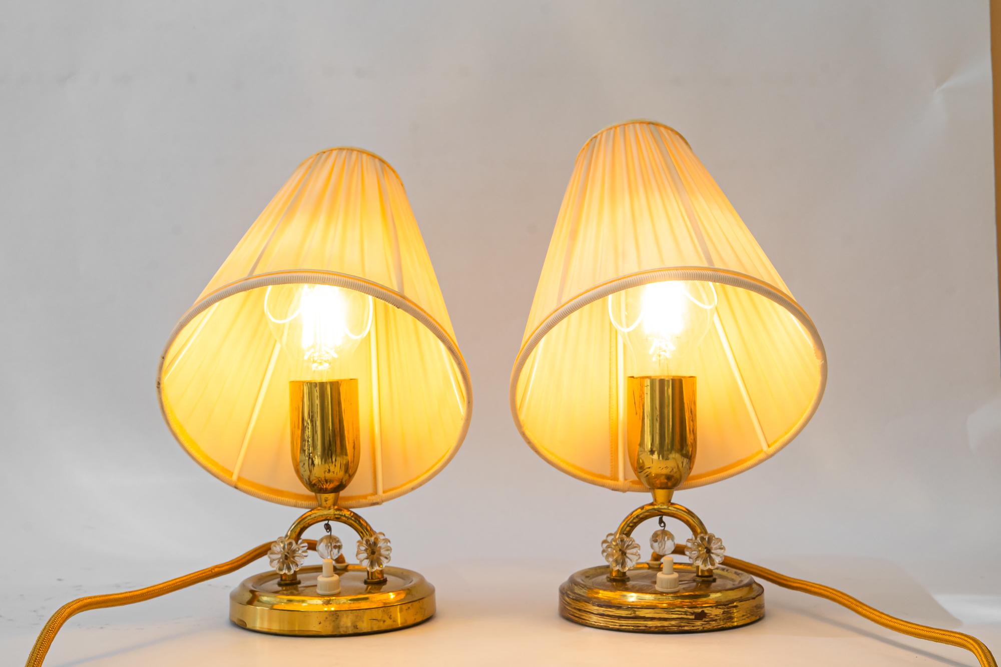 2x lampes de table Rupert Nikoll avec abat-jour en tissu vienne vers les années 1960 en vente 3