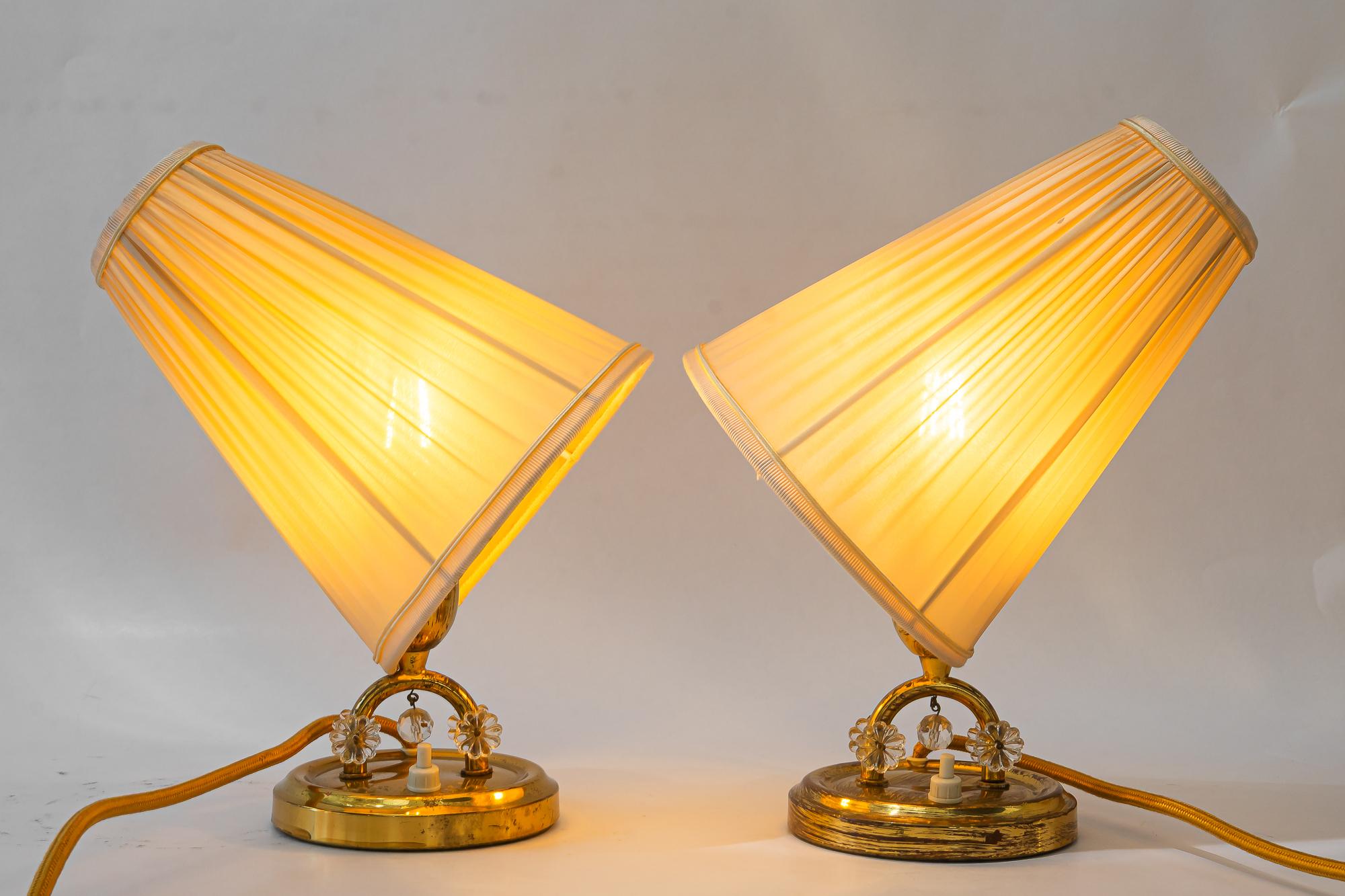 2x lampes de table Rupert Nikoll avec abat-jour en tissu vienne vers les années 1960 en vente 5