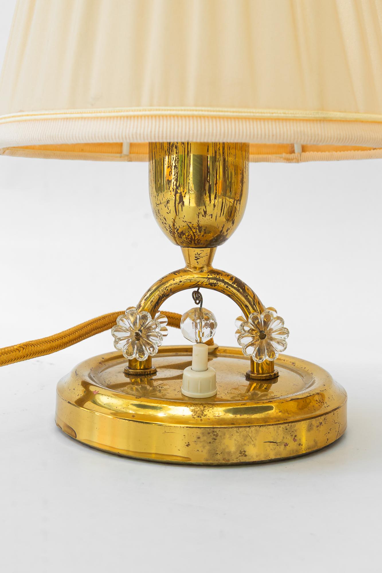2x lampes de table Rupert Nikoll avec abat-jour en tissu vienne vers les années 1960 Bon état - En vente à Wien, AT