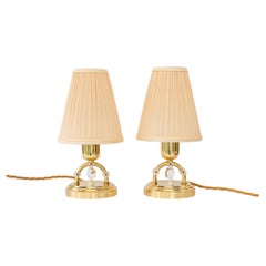 2x Rupert Nikoll table lamps with fabric shades vienna around 1960s
