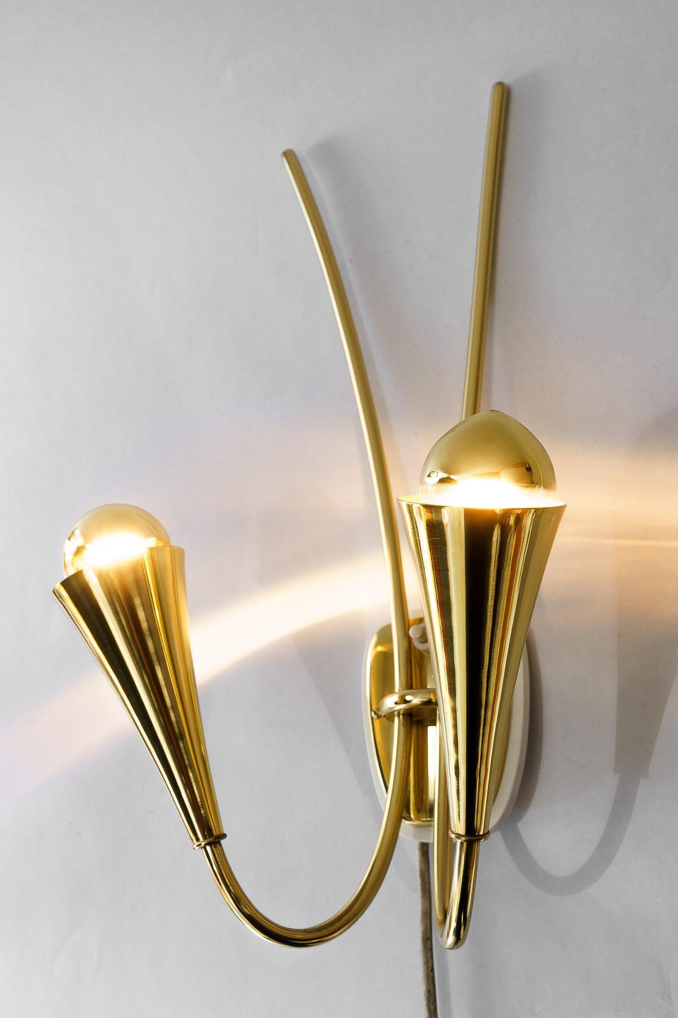 2x rupert nikoll wall lamps vienna around 1960s For Sale 2