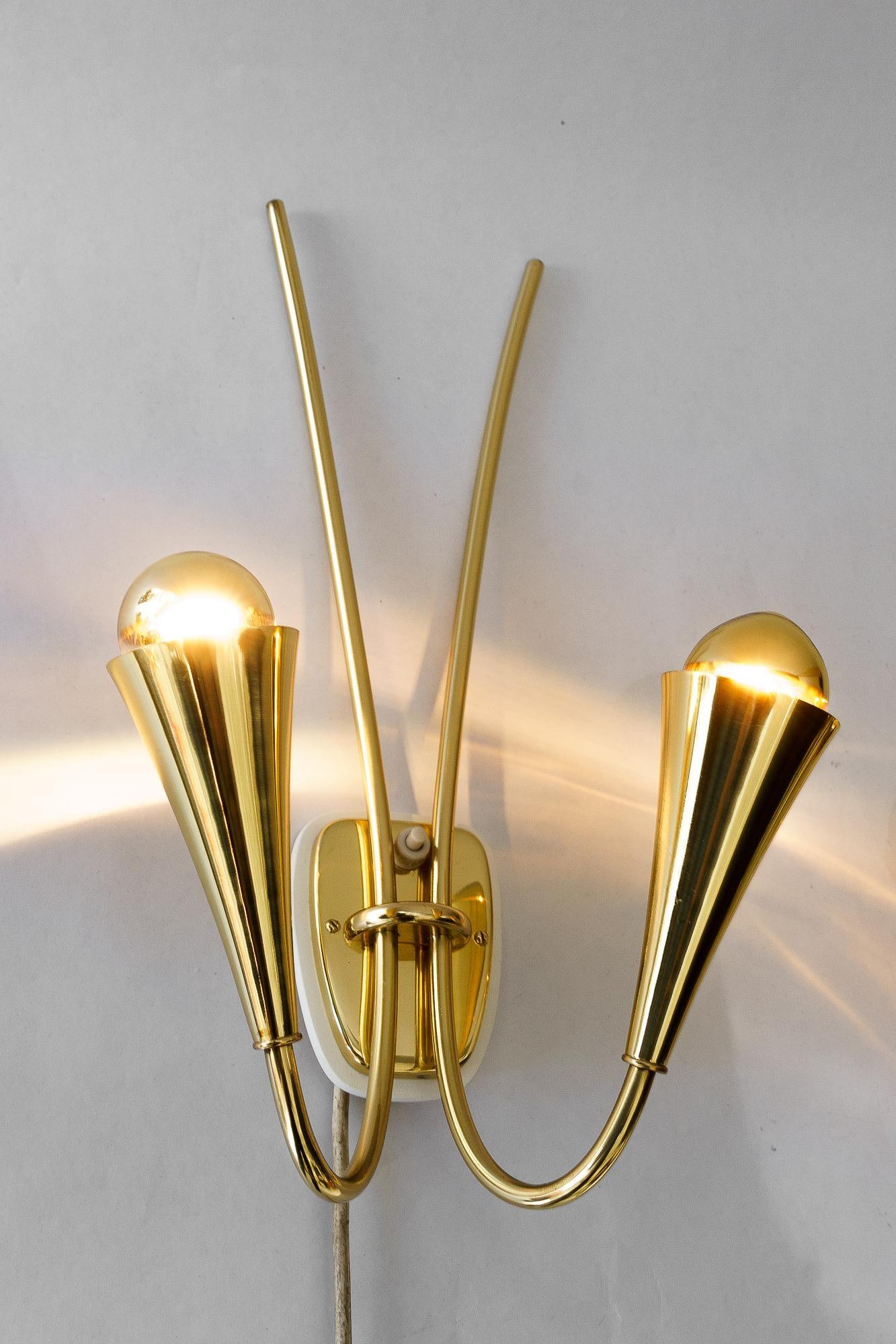 2x rupert nikoll wall lamps vienna around 1960s For Sale 3