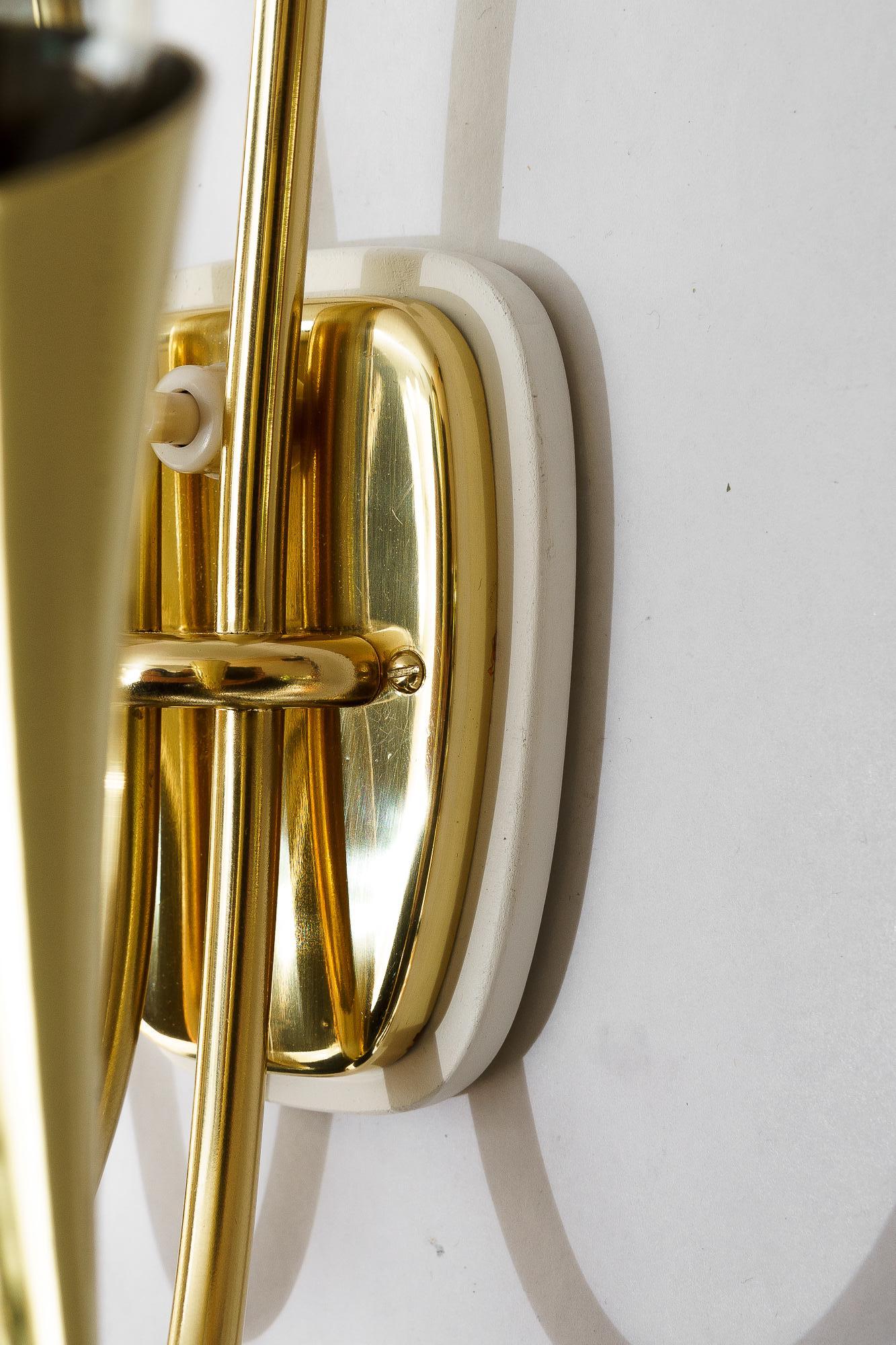Mid-20th Century 2x rupert nikoll wall lamps vienna around 1960s For Sale