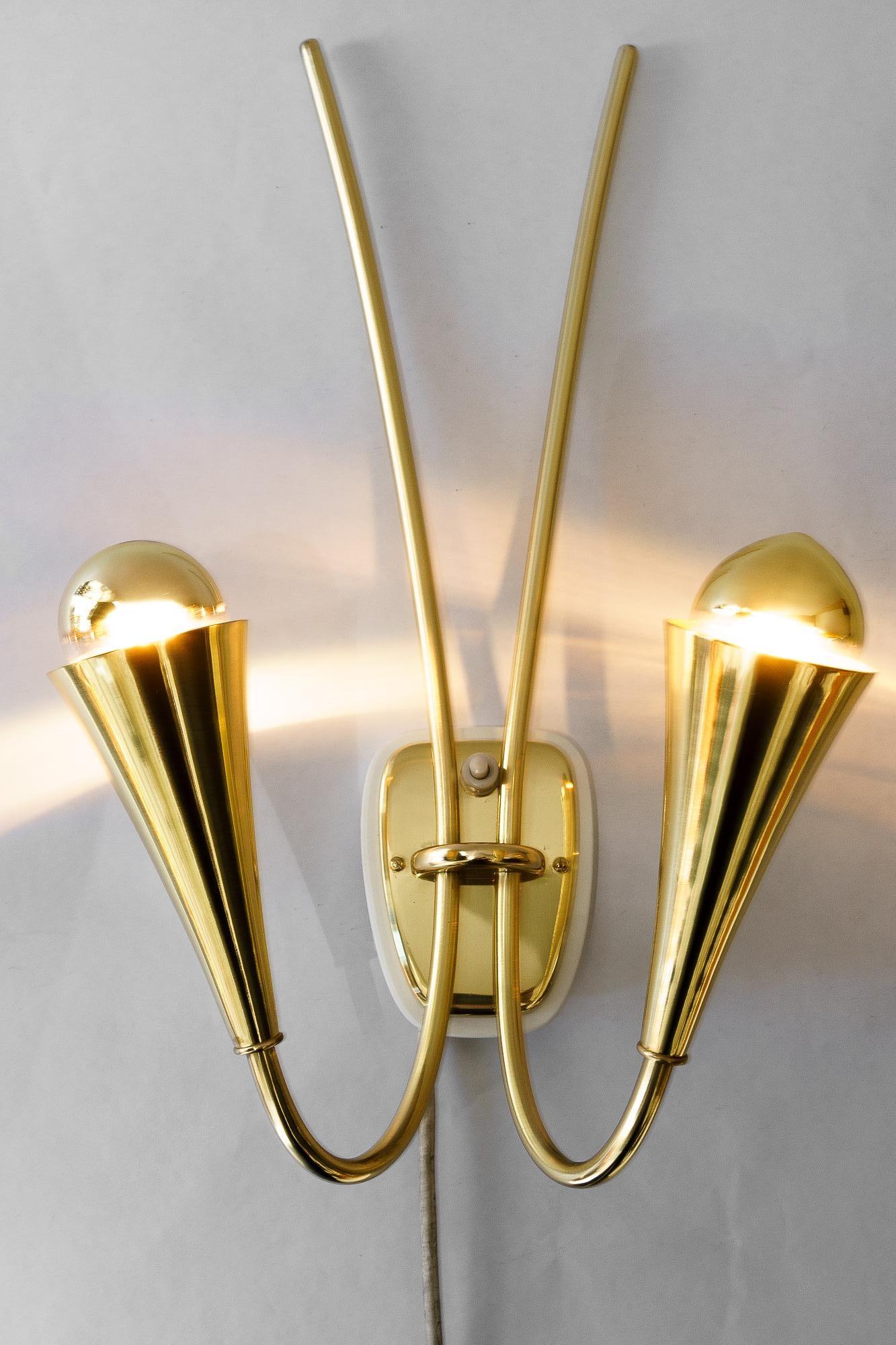 2x rupert nikoll wall lamps vienna around 1960s For Sale 1