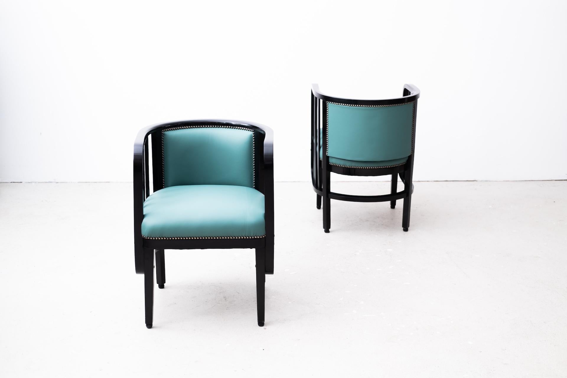 Début du 20ème siècle 2x fauteuils sécessionnistes de Marcel Kammerer (attr.), Mundus (Vienna, vers 1915) en vente