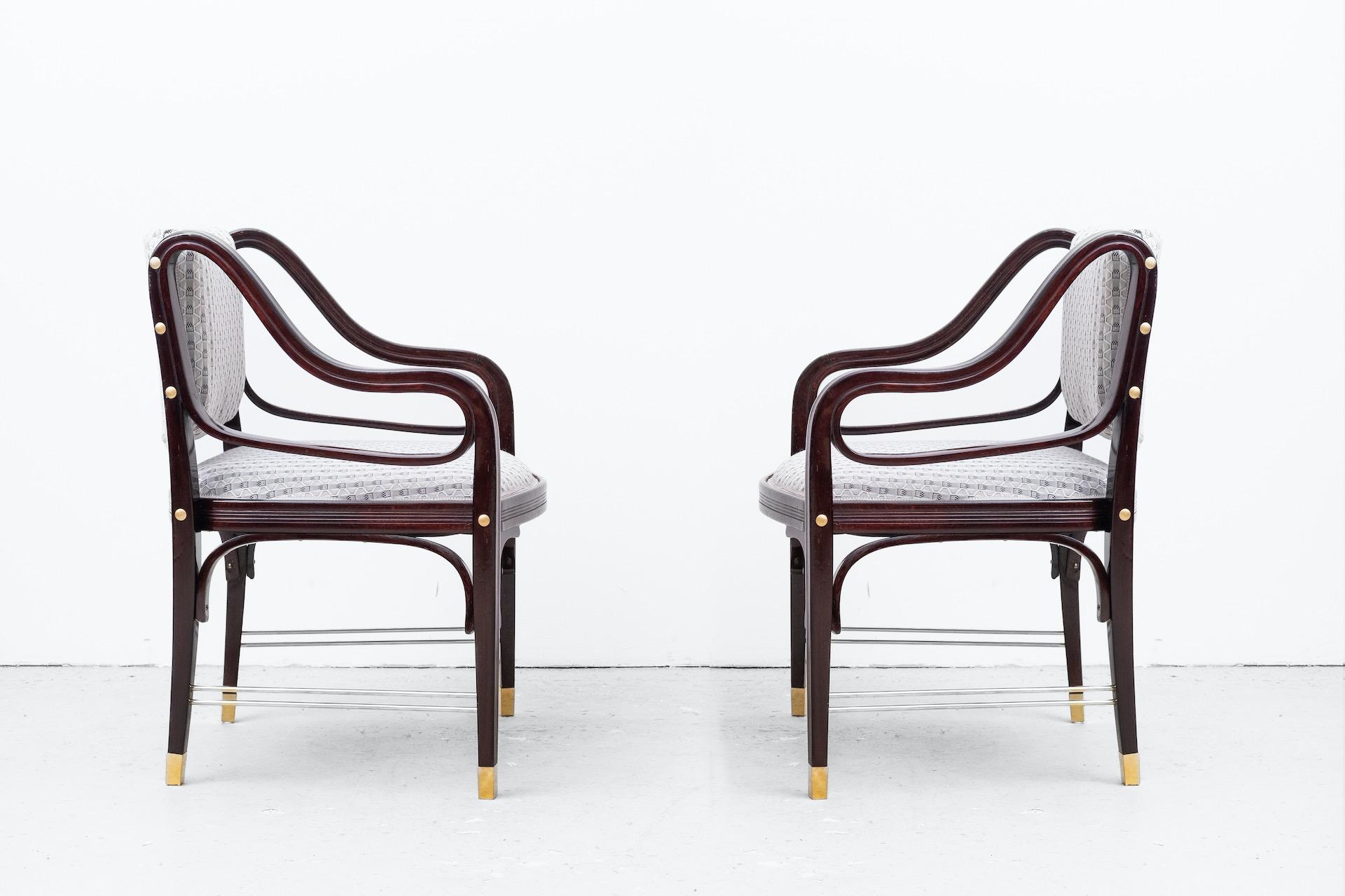 Austrian 2x Secessionistic armchairs by Koloman Moser/Otto Wagner for J.&J. Kohn For Sale