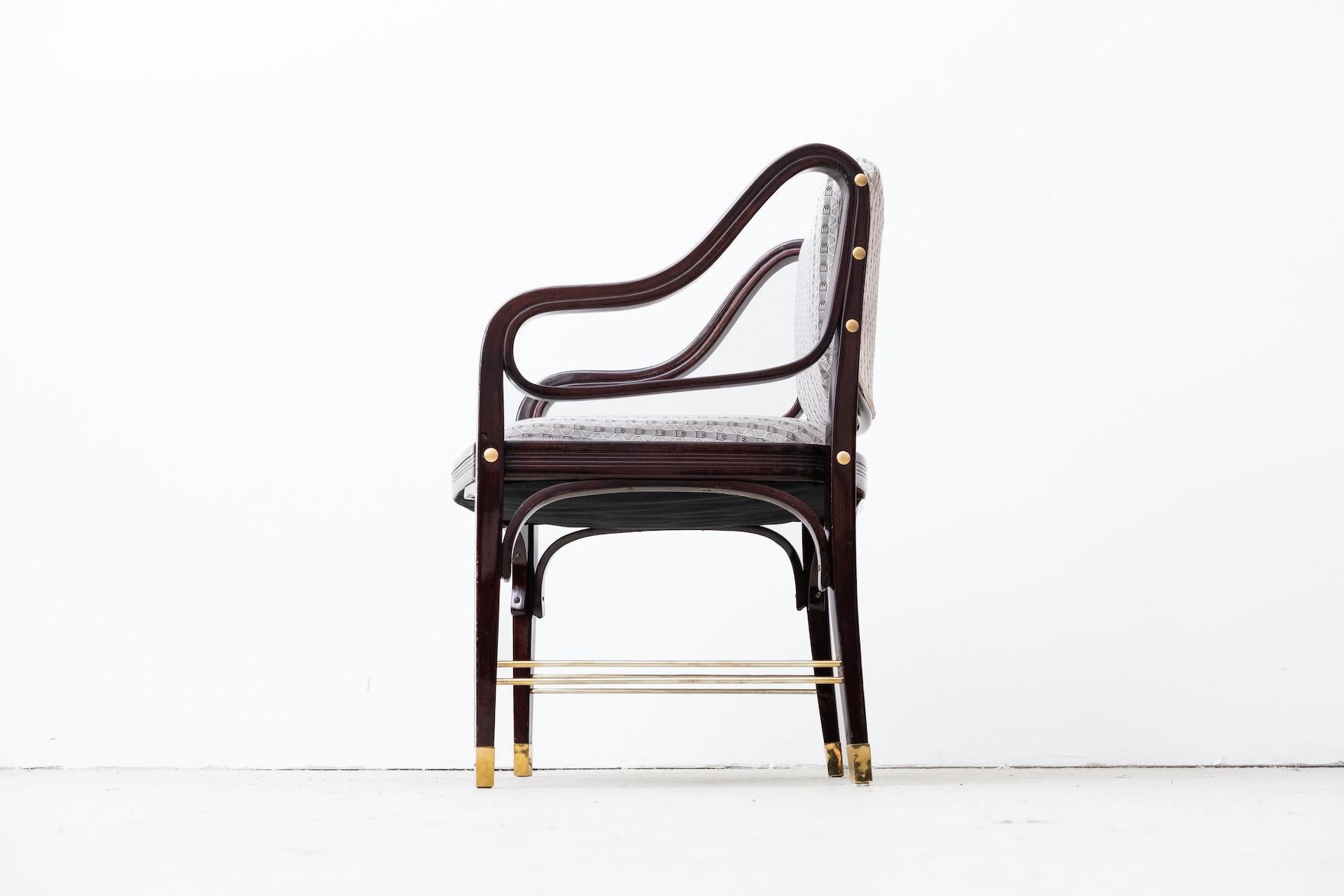 Brass 2x Secessionistic armchairs by Koloman Moser/Otto Wagner for J.&J. Kohn For Sale