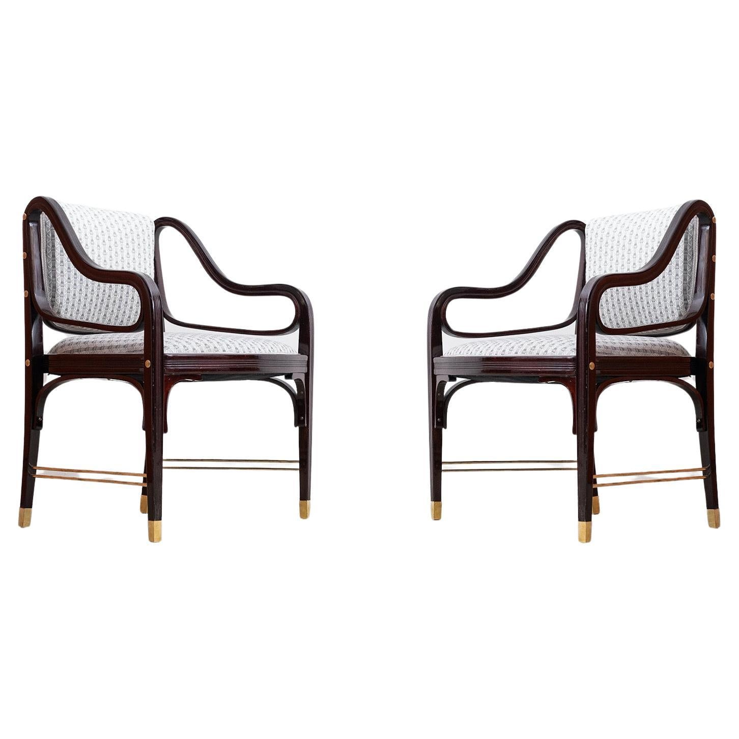 2x fauteuils sécessionnistes de Koloman Moser/Otto Wagner pour J.&J. Kohn