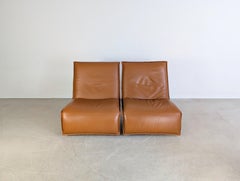 2x Sessel Koinor Epos Free Motion Leder cognac braun Design