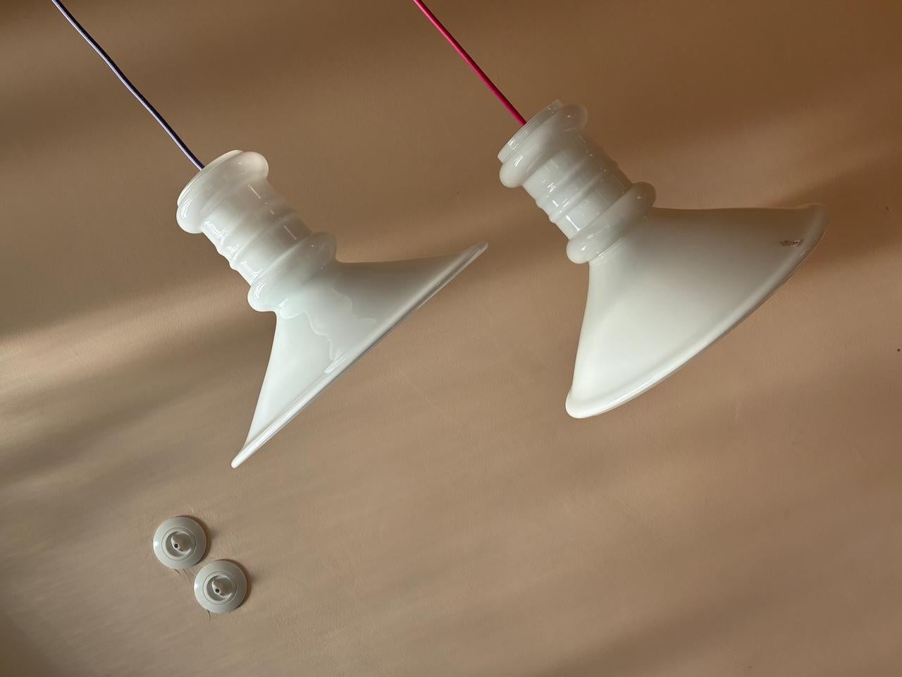 2x Lampada a sospensione Sidse Werner Apoteker di Holmegaard, Danimarca, anni '80 In condizioni buone in vendita a Krefeld, DE