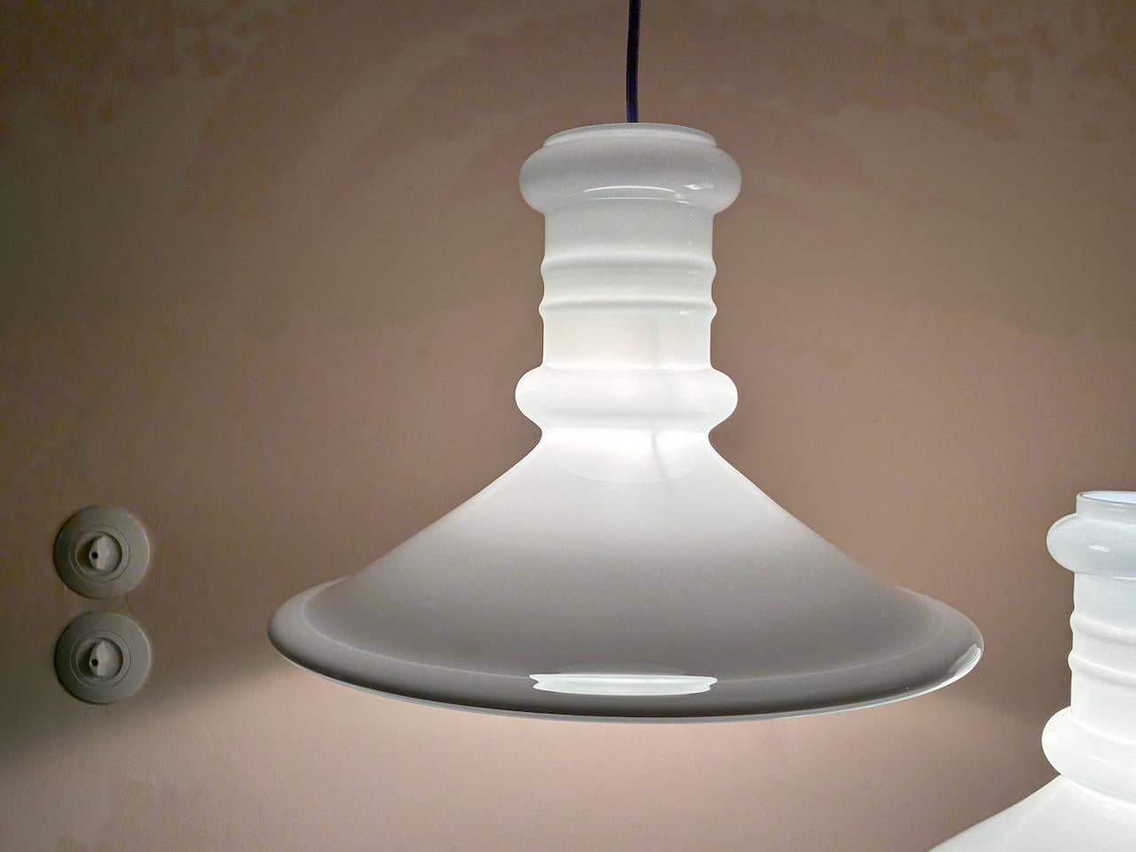 Vetro 2x Lampada a sospensione Sidse Werner Apoteker di Holmegaard, Danimarca, anni '80 in vendita
