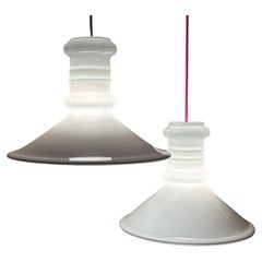 2x Sidse Werner Apoteker Pendelleuchte von Holmegaard, Dänemark, 1980er Jahre