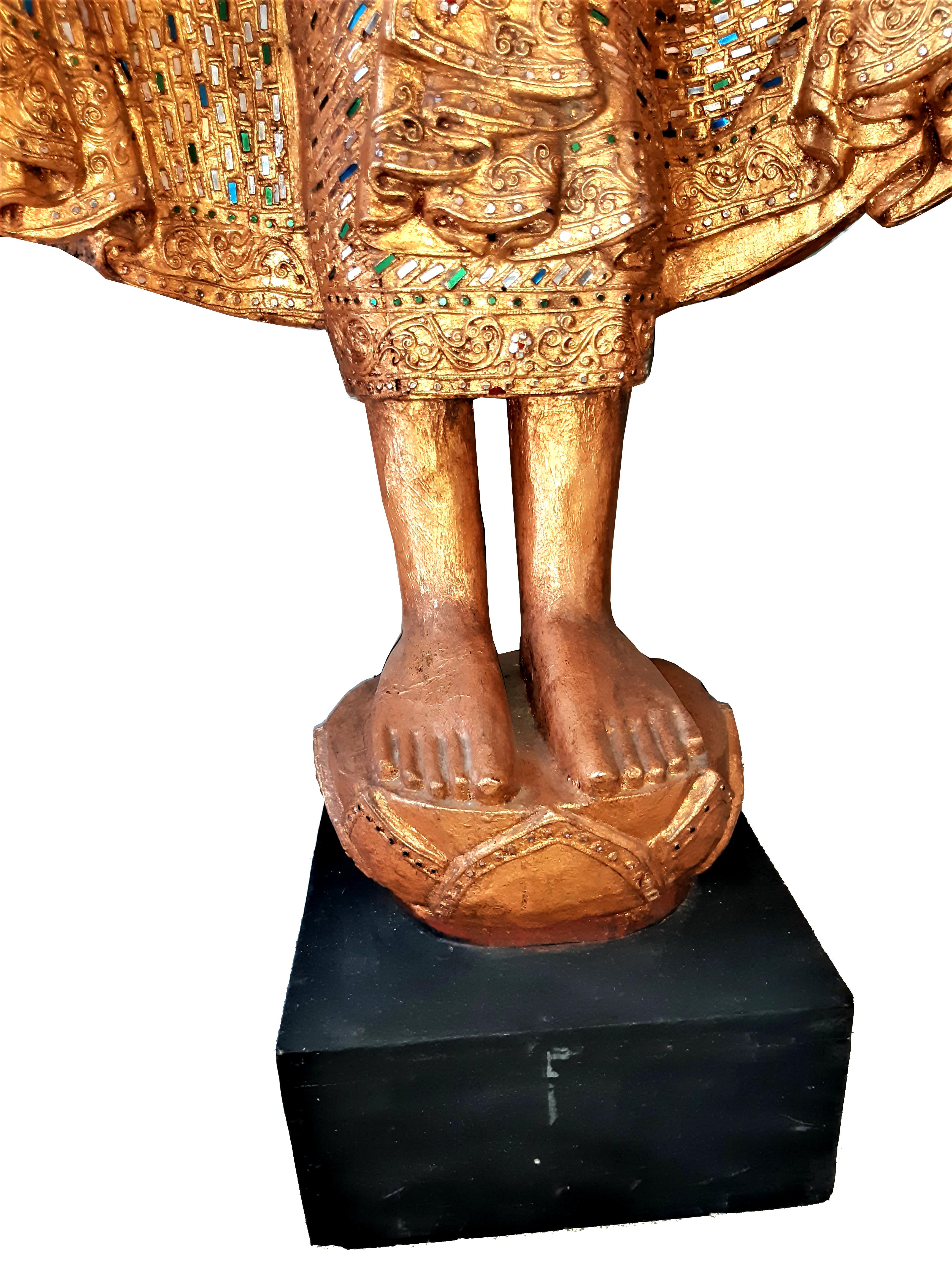 2x Skulptur Holzschnitzerei von Buddha Mandalay / Birma im Angebot 6