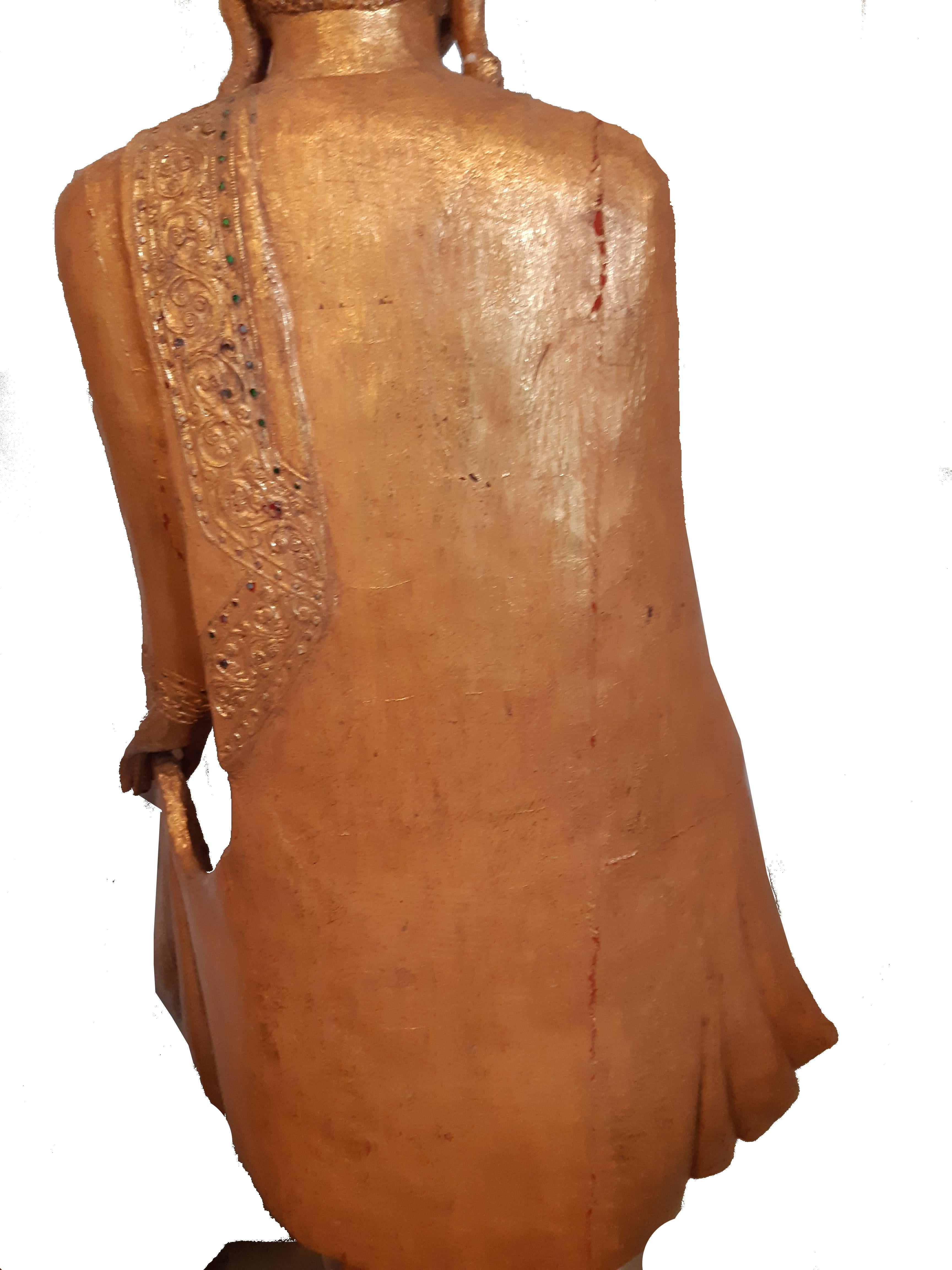 2x Skulptur Holzschnitzerei von Buddha Mandalay / Birma im Angebot 8