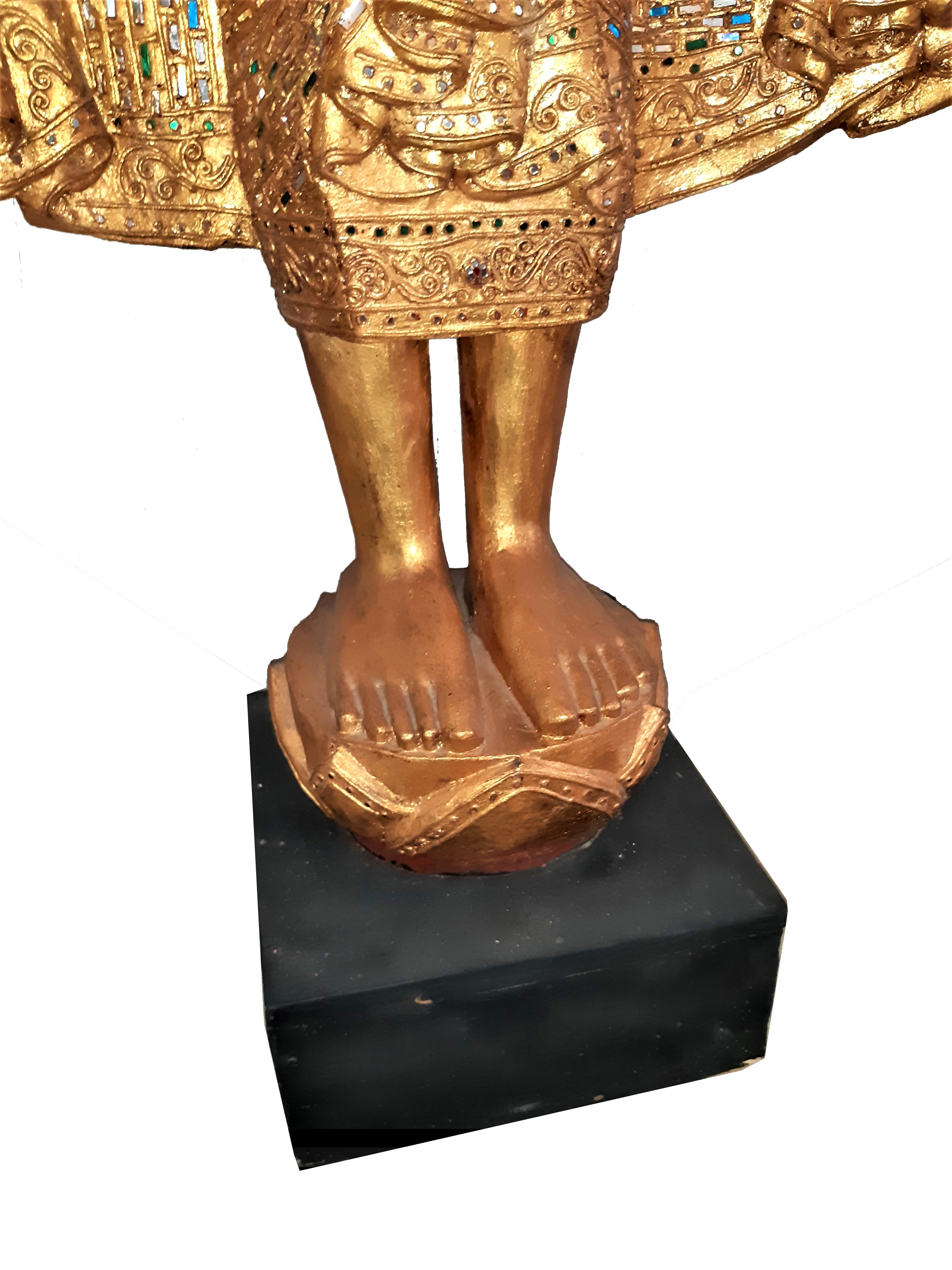 2x Skulptur Holzschnitzerei von Buddha Mandalay / Birma (Handgeschnitzt) im Angebot