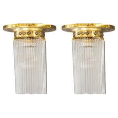 2x small art deco ceiling lamps with glass sticks vienna around 1920s