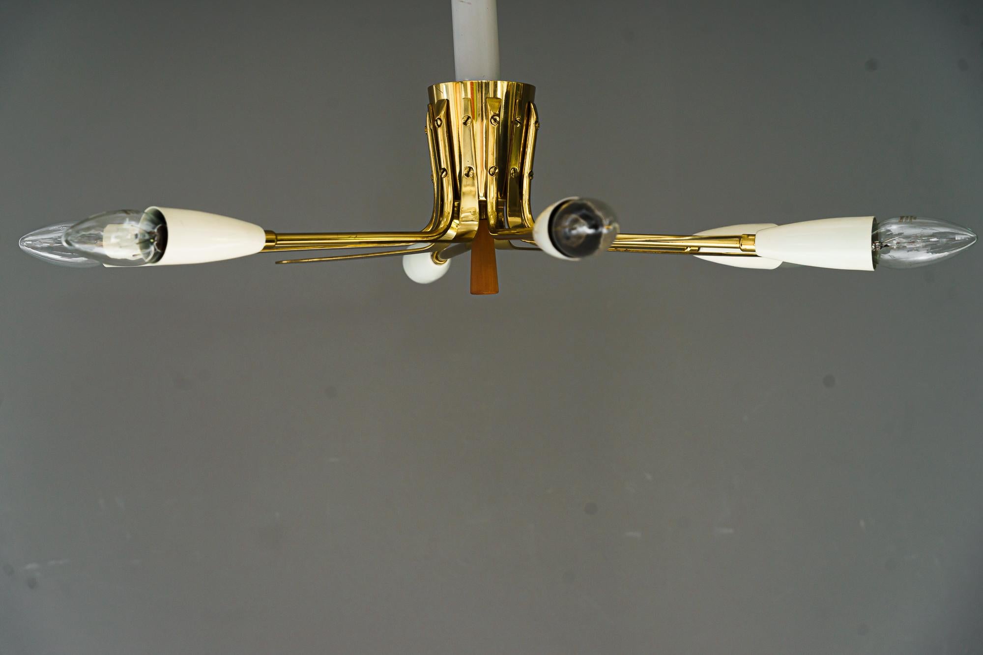 2x Sputnik Flush Mount Designed by Rupert Nikoll, Vienna 1950
Original condition
Pair price.