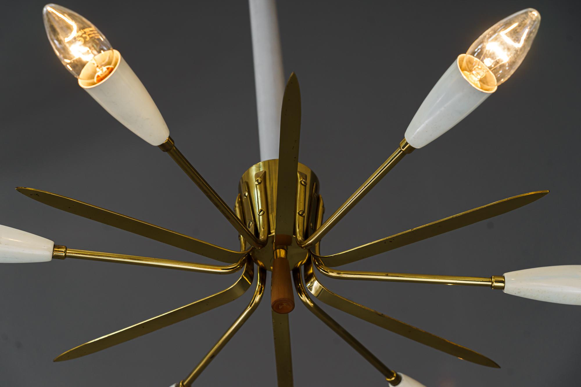 2x Sputnik Einbaubeleuchtung entworfen von Rupert Nikoll, Wien 1950 im Angebot 3
