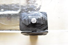 2x Ultra Brutalist Frosted Iced Glass Hand Forged Wall Lamps