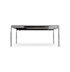 2x USM Haller Tisch Kunstharz weiß Schreibtisch perlgrau Kabel