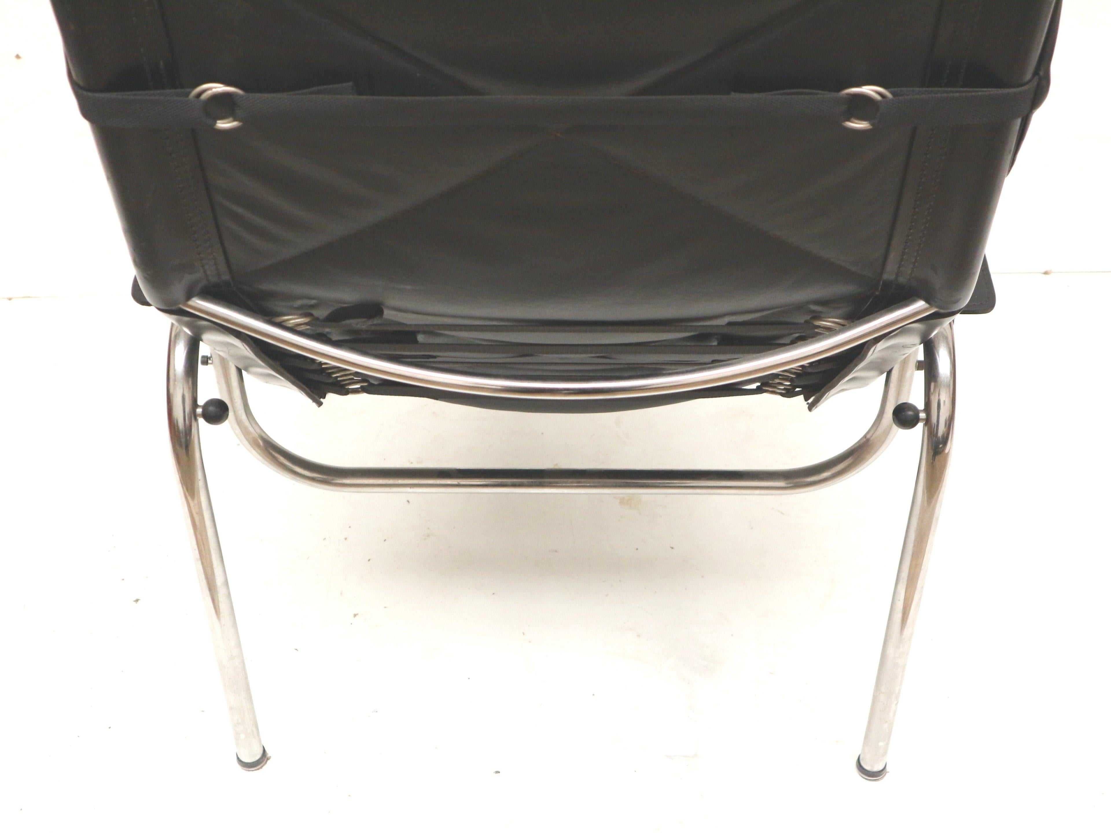 2x Fauteuil vintage en cuir noir de Strässle HE1106 conçu par Hans Eichenberger en vente 5