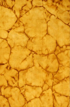 2x10 Yellow Hand-Knotted Wool Cracked Earth Texture Geometric Modern Carpet Rug