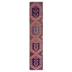 2'x11' Punch Pink Vintage Northwest Persian Hand Knotted Pure Wool Runner Rug