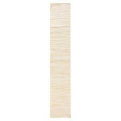 2'x12' Winter White 100% Wool Oxidized and Textured Hand Knotted Runner Rug