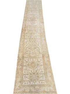 2x13 Hand Knotted Old Karajeh Wool Runner – Geometric Design