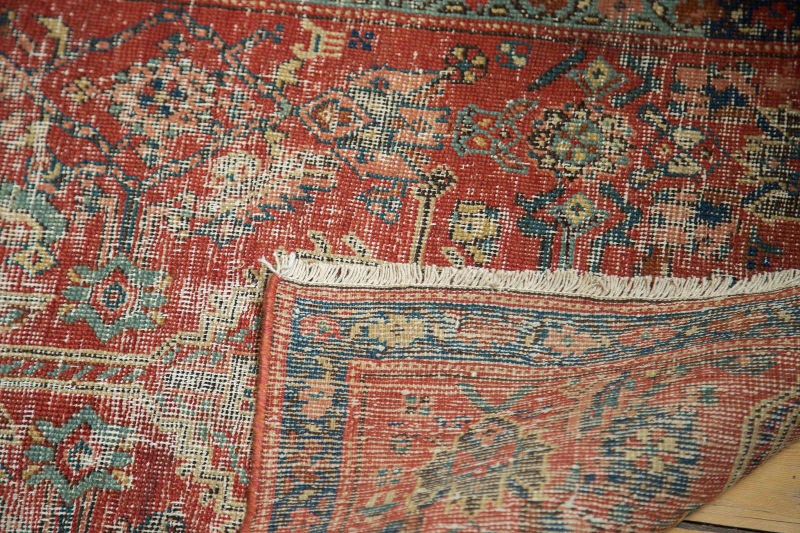 Hand-Knotted Antique Heriz Rug Runner For Sale