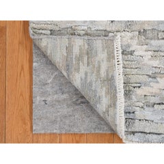 2'x2' Gin Grün, Pastell Collection Wolle und Seide Handgeknüpfter Quadratischer Teppich