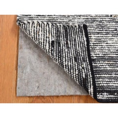 2'x2' Elfenbein, 100% Wolle, Looping und ungeschnittener Flor, handgewobener Quadrat-Teppich