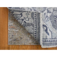 2'x2' Sampler Pure Silk With Textured Wool Hand Knotted Oriental Rug